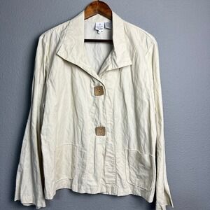 Focus Casual‎ Lifestyle Blazer Jacket Square Button Oversized Minimalist Size L